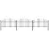 vidaXL Recinzione da Giardino con Punta a Lancia in Acciaio 504x125 cm Nero