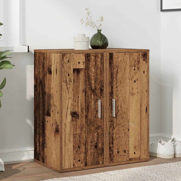 vidaXL Scarpiere 2 pz Legno Antico 32x35x70 cm in Legno Multistrato