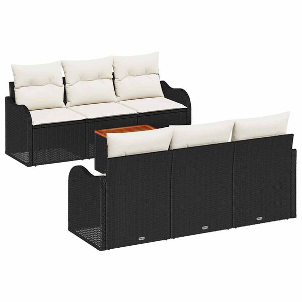 vidaXL Set Divano da Giardino 7 pcs Nero e bianco