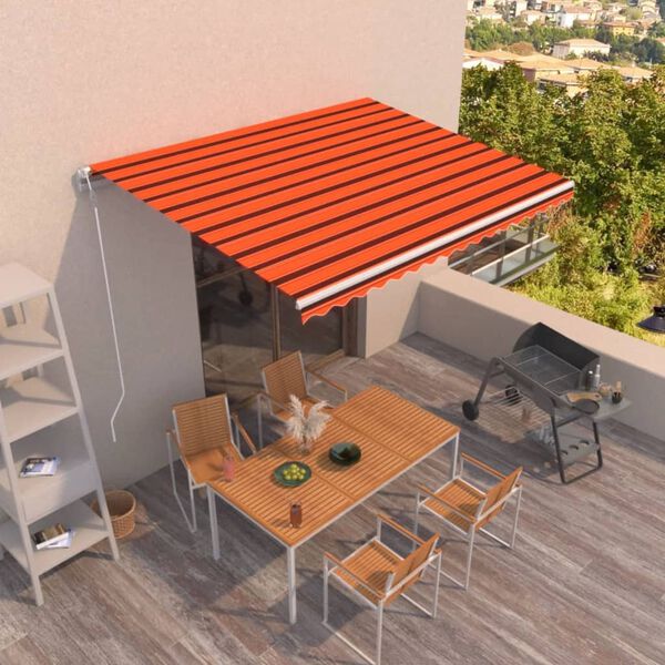 vidaXL Tenda da Sole Retrattile Automatica 450x350 cm Arancio Marrone