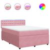 vidaXL Giroletto a Molle con Materasso Rosa 140x190 cm in Velluto