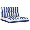 vidaXL Cuscini per Pallet 2 pz Strisce Blu e Bianche in Tessuto