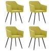 vidaXL Sedie da Pranzo Girevoli 4 pz Verde in Tessuto
