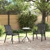 vidaXL Set Bistro da Giardino 3 pcs Nero Acciaio