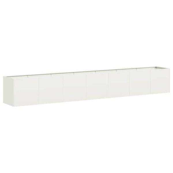 vidaXL Fioriera Bianca 280x40x40 cm in Acciaio Laminato a Freddo