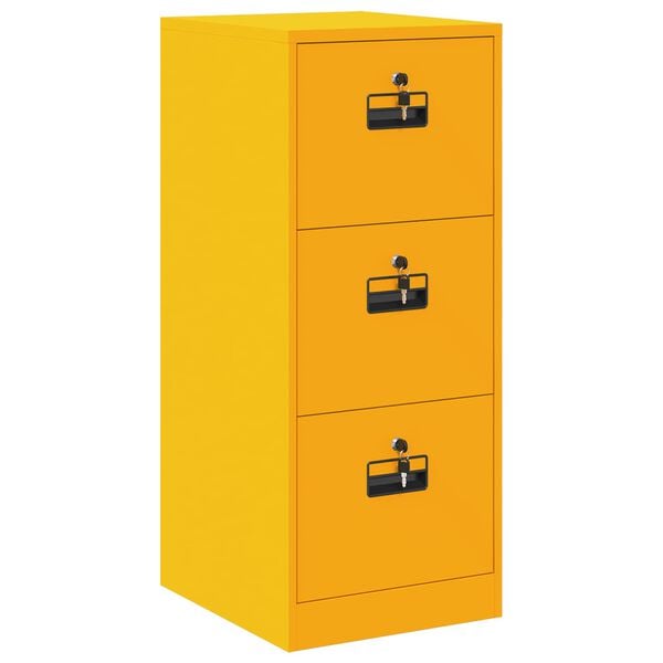 vidaXL Armadio per File con cassetto Giallo senape 44 x 50 x 106.5 cm