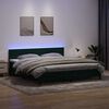 vidaXL Letto a Molle con Materasso e LED Verde Scuro 180x220 cm Velluto