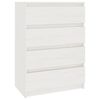 vidaXL Credenza Bianca 60x36x84 cm in Legno Massello di Pino