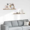 vidaXL Scaffale da parete con lo scaffale 2 pcs Marrone 100 x 9 x 3 cm