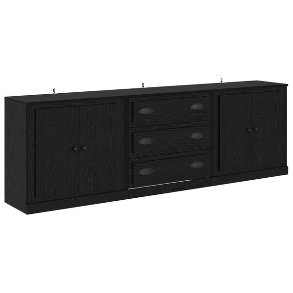 vidaXL Sideboards con cassetto 3 pcs Rovere Nero 210 x 35,5 x 67,5 cm