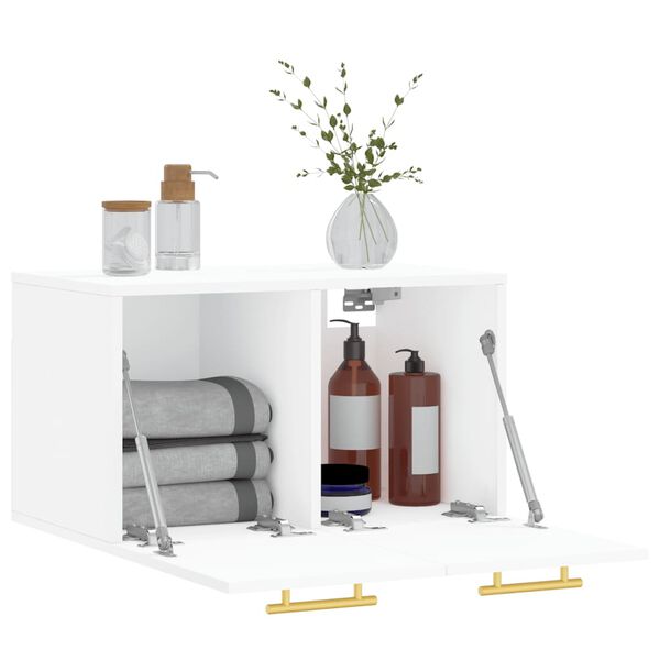 vidaXL Mobile a Parete Bianco 60x36,5x35 cm in Legno Multistrato