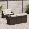 vidaXL Set di divani con cuscino 6 pcs Marrone e Crema polyrattan
