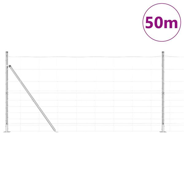 vidaXL Palo della recinzione Zincato 50 x 1,2 m Acciaio