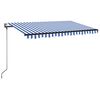 vidaXL Tenda Automatica con Sensore Vento e LED 450x350 cm Blu Bianca