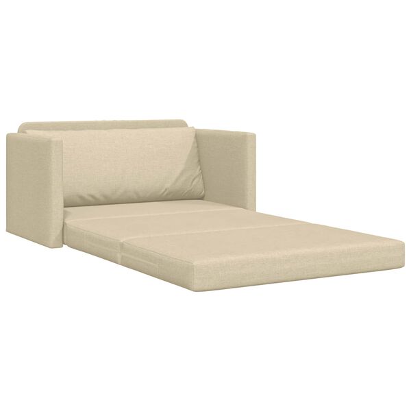 vidaXL Divano letto 110cm Crema Tessuto