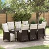 vidaXL Set da Pranzo per Giardino 9 pcs Marrone Poly Rattan