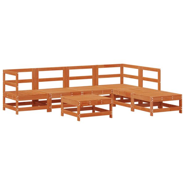 vidaXL Set Lounge da Giardino 7 pcs Marrone Cera