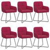 vidaXL Sedie da pranzo 6 pz Velluto Rosso Vino 59 x 56,5 x 86 cm
