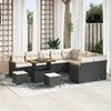 vidaXL Set Divano da Giardino 12 pcs Nero polyrattan