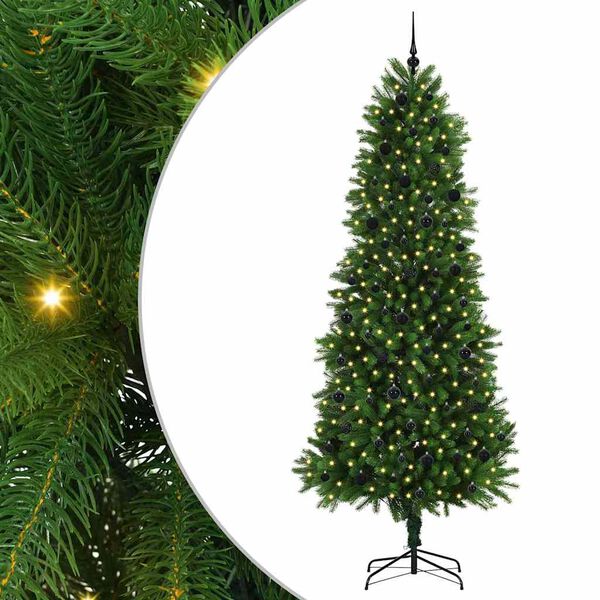 vidaXL Albero di Natale con 300 LED con supporto Verde 240 cm PE