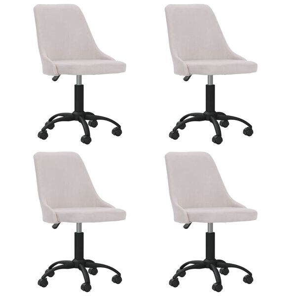 vidaXL Sedie da Pranzo Girevoli 4 pz Crema in Tessuto