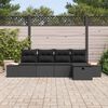 vidaXL Set Divano da Giardino con cuscino 5 pcs Nero Poly Rattan