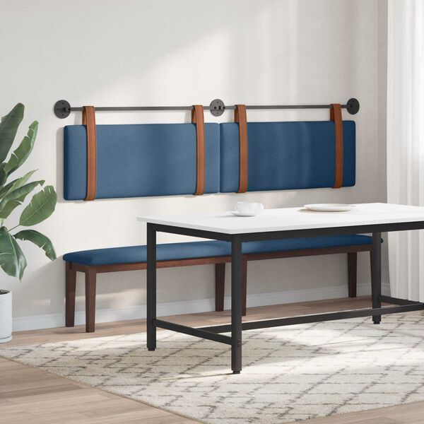 vidaXL Testata appesa Montaggio a parete Blu 210 x 55 x 5 cm PU Antico
