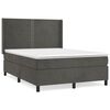 vidaXL Giroletto a Molle con Materasso Grigio Scuro 140x190 cm Velluto