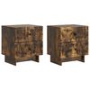 vidaXL Armadio da Notte 2 pcs Rovere Fumo 43 x 34,5 x 47,5 cm