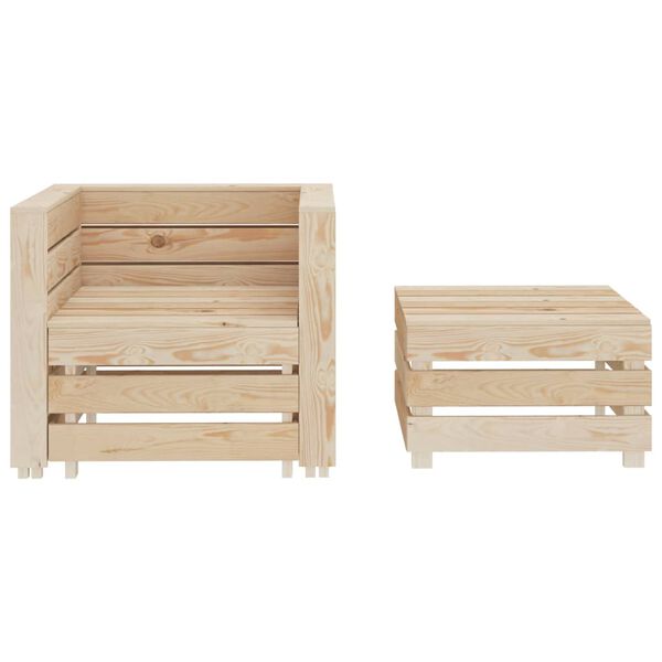 vidaXL Set Salotto da Giardino Pallet 2 pz in Legno