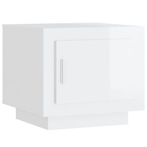 vidaXL Tavolino Salotto Bianco Lucido 51x50x45 cm in Legno Multistrato