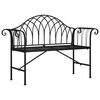 vidaXL Panca da Giardino a 2 Posti 128 cm Nera in Acciaio