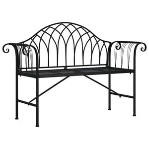 vidaXL Panca da Giardino a 2 Posti 128 cm Nera in Acciaio