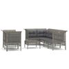 vidaXL Set Divani da Giardino 8 pz con Cuscini in Polyrattan Grigio