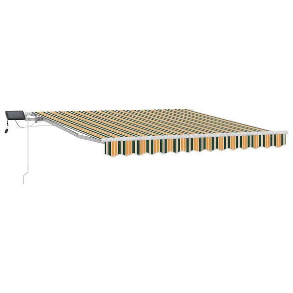 vidaXL Tenda Retrattile Verde e giallo 300 x 250 cm Tessuto e acciaio