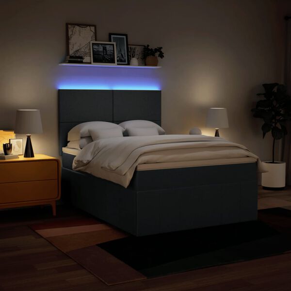 vidaXL Giroletto a Molle con Materasso Blu 140x200 cm in Tessuto