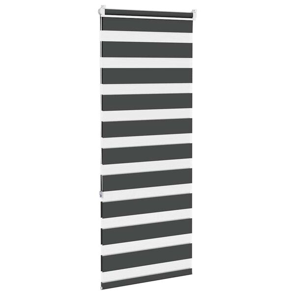 vidaXL Tenda a Rullo Zebra Nero Larghezza Tessuto 50,9 cm Poliestere