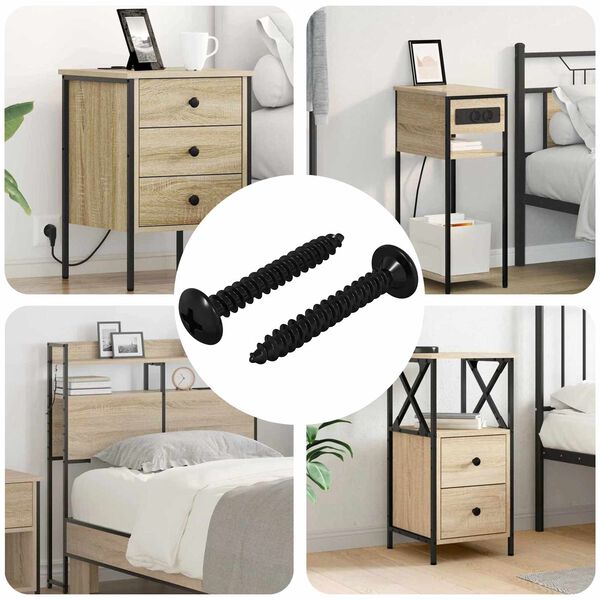 vidaXL Chiodo Filettato 2 pcs Nero M4 x 28 mm Acciaio