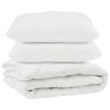 vidaXL Piumone con cuscino 3 pz Bianco Microfibra