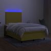vidaXL Letto a Molle con Materasso e LED Verde 120x200cm in Tessuto