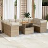 vidaXL Set Divano da Giardino 10 pz con Cuscini Beige in Polyrattan