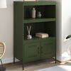 vidaXL Credenza Verde Oliva 68x39x113 cm in Acciaio