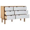vidaXL Cassettiera OTTA Marrone e Bianco 111x43x73,5 cm Legno di Pino