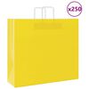 vidaXL Sacchetti di Carta 250 pz con Manici Gialli 54x15x49 cm