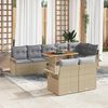 vidaXL Set Divano da Giardino 9 pcs Beige e Grigio Chiaro polyrattan