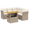 vidaXL Set Divano da Giardino 5 pz con Cuscini Beige in Polyrattan
