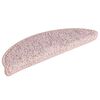 vidaXL Tappetini per scale 15 pz 56x17x3 cm rosa chiaro semicircolari