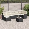 vidaXL Set Divano da Giardino Nero polyrattan