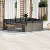 vidaXL Set Divani da Giardino 11 pz con Cuscini in Polyrattan Grigio