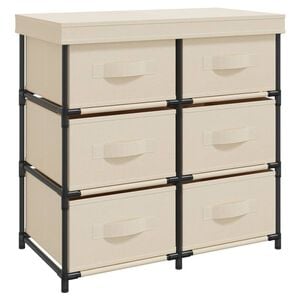 vidaXL Armadietto con 6 Cassetti 55x29x55 cm Crema in Acciaio